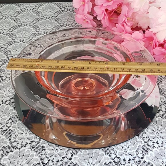 Fostoria Fairfax Rose Pink Depression Glass Small Console Bowl - Line 2375 - Picture 5 of 10